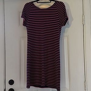 STS Sail to Sable navy and pink striped dress